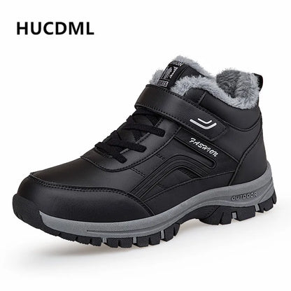Waterproof Winter Men Boots Suede Warm Snow Women Boots Men Work Casual Shoes High Top High-top Non-slip Ankle Boots
