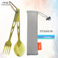 TiTo TiTanium Spork Spoon Tableware Combination Outdoor Camping Titanium Alloy Fork Collection Travel Knife Practical 3Pcs Set