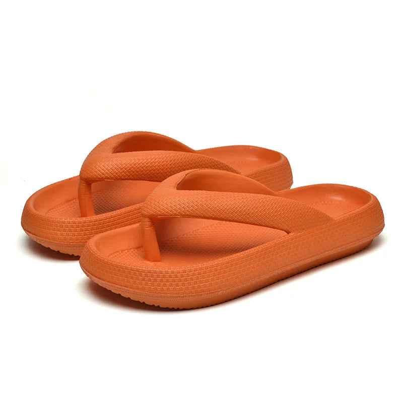 Men'S Platform Flip Flops Summer Soft Sole Eva Slippers For Men Outdoor Casual Beach Shoes Home Non-Slip Bathroom Slides Shoes