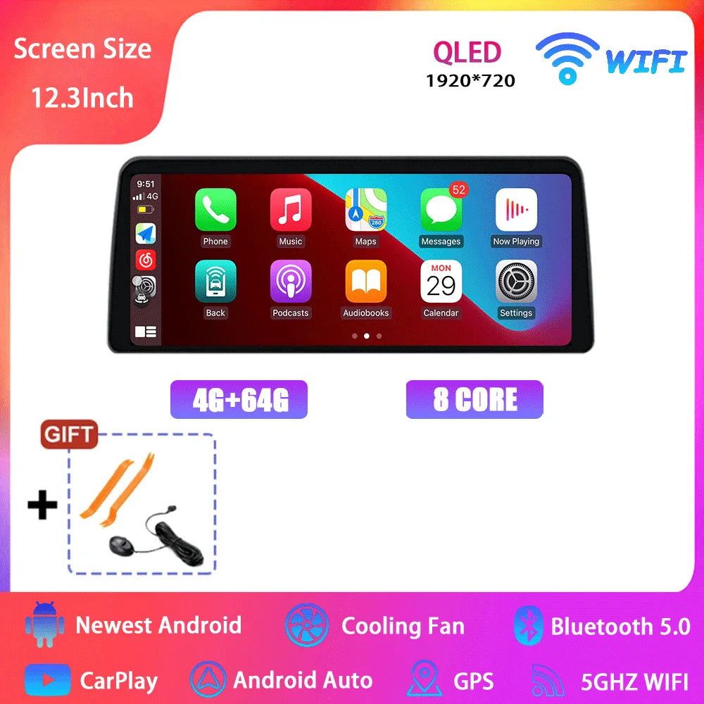 12.3  For Mazda 3 Mazda3 3 Axela BM 2013 - 2019 Android 14 QLED Screen GPS Car Radio Video Player Multimedia Navigation Carplay
