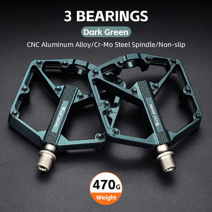 WEST BIKING MTB Cycling Pedals Sealed Bearing Ultralight Aluminum Alloy Footboard Anti-Slip Bicycle Platform Pedals Bike Parts