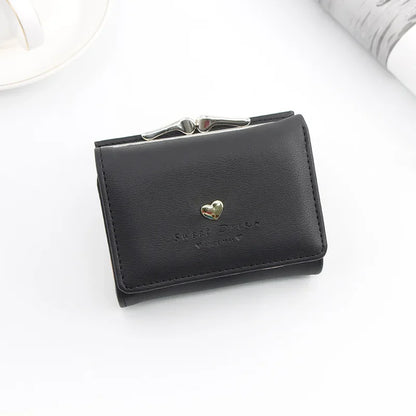 New Fashion Purse Female Short Version of Students Fresh Folding Mini Metal Wallet Cute Purse Lady Coin Purse for Female Lovely