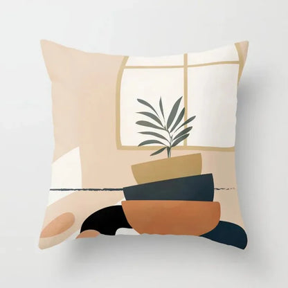 45*45cm simple plant print pattern cushion cover home decoration living room sofa chair pillow cover