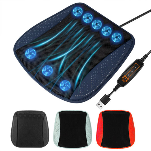 Universal Car Seat Summer Cool Air Seat Cushion With USB Fan Fast Blowing Ventilation Seat Cooling Refrigerated Car Seat
