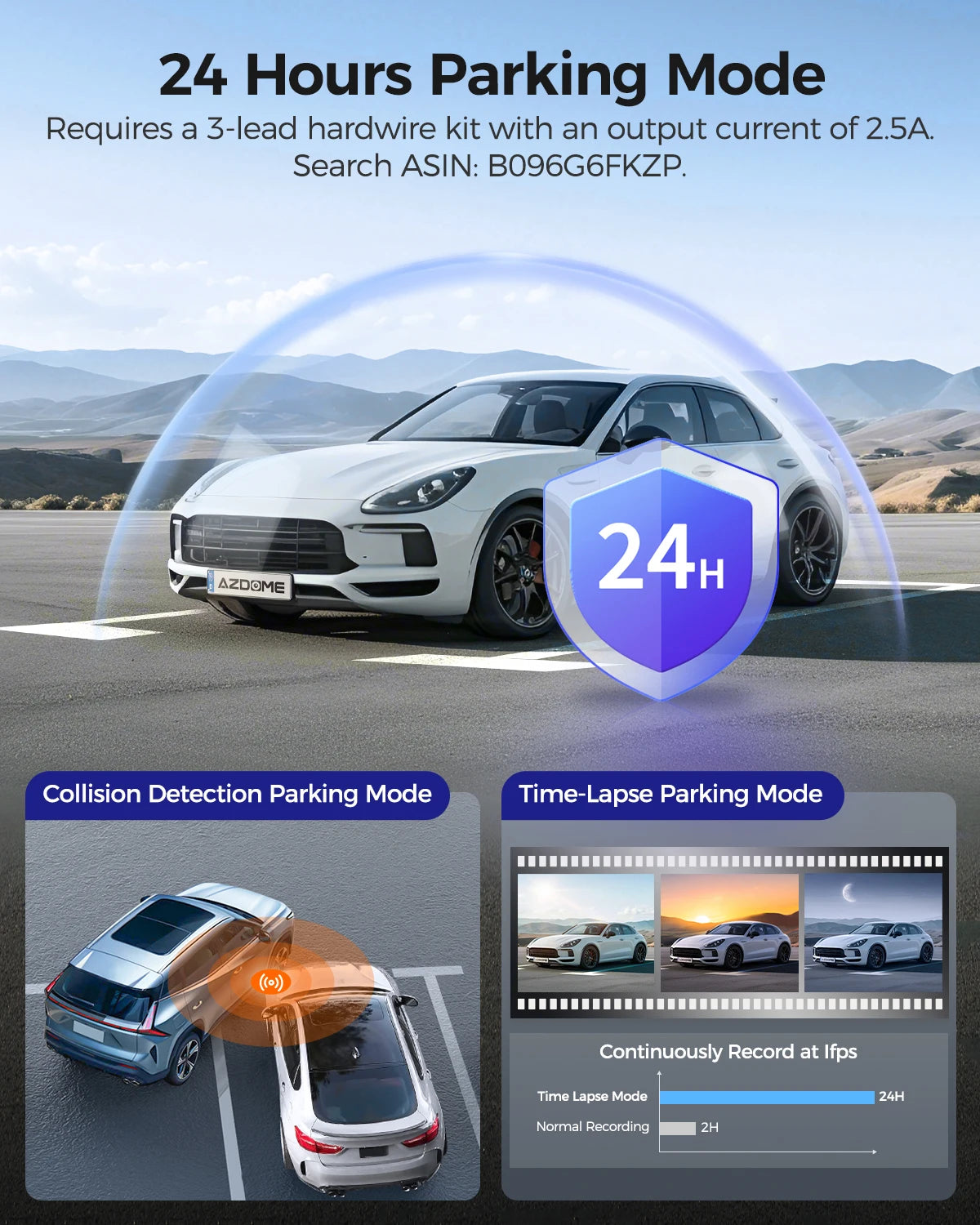 AZDOME M550 Pro 4K+1080P Dash Cam Front and Rear 3.18'' IPS Screen Dashcam 5GHz Wi-Fi GPS 150°FOV Car Camera WDR Night Vision