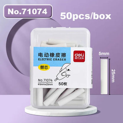 Deli Electric Rubber Pen Automatic Eraser with Erasers Refills Battery Power for Kids Sketch Drawing Erasing Stationery Supplies