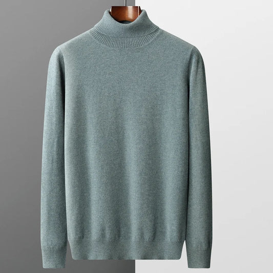 Autumn and winter new 100% merino cashmere sweater men's knitted pullover padded warm neck fashion loose plus size coat