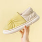 New Fashion Winter Mens Waterproof Cloth Non-slip Slides Cover Heel Warm Plush Slippers Male Soft Sole Home Casual Cotton Shoes
