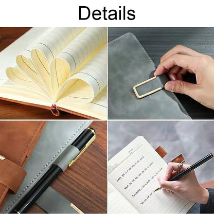 Engraved notebook pen Set Custom Logo Notepad Thick Business Office Stationery Leather Diary Text Personalized gift for Teacher