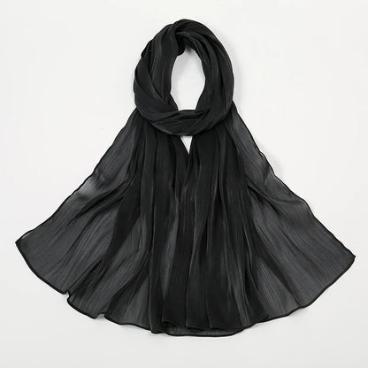 New Premium Silk Crinkle Hijab Scarf Women Shawls Plain Muslim Women Hijabs Breathab Islam Women Turban Pleated Scarf Ramadan