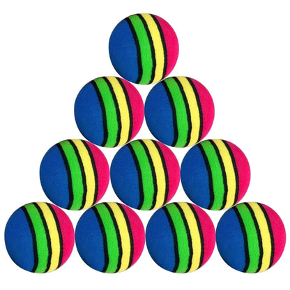 10 Pcs EVA Rainbow Balls Throwing Funny Interactive Play Chewing Rattle Scratch Toy Pet Dog Supplies