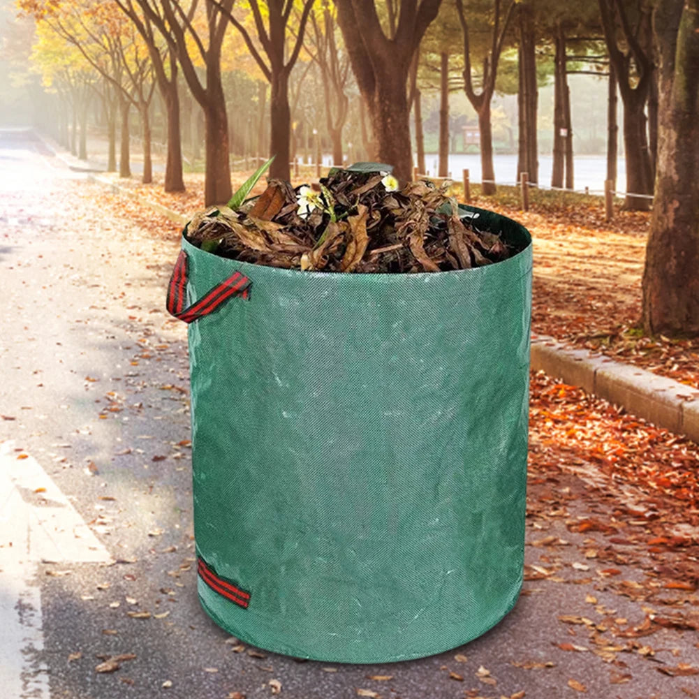 50-500L Foldable Garden Waste Bag Large Capacity Leaf Sack Light Storage Bag Garbage Wastebasket Garden Leaves Debris Trash Can