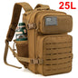QT&QY 25L GYM Tactical Backpacks for Men  Survival Laser Cut Molle Daypack Small Bug Out Bag Gym Rucksack with Dual Cup Holders