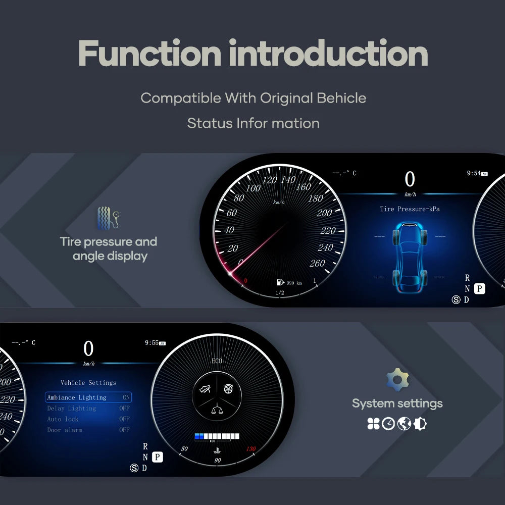 12.3 LCD Digital Dashboard Cluster For Benz R Class ML GL G GLE GLS W164 W166 W463 2006-2019 Years Auto Instrument Panel Cockpit