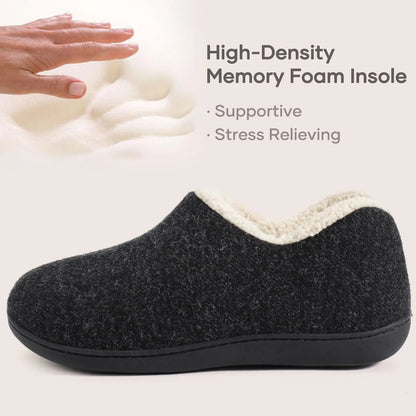 Pallene Women Curly Cotton Shoes Closed Back Home Slippers Memory Foam Soft Bottom Slides Winter Outdoor Walk Casual Slippers