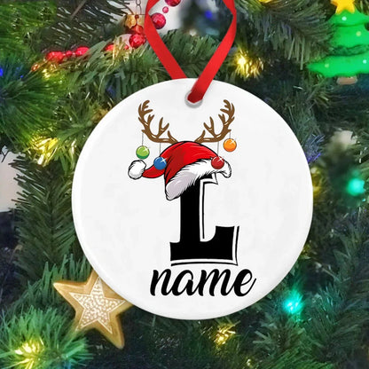 Personalized Christmas Ornament Custom Name Photo Prop Pendant Xmas Party Photography Accessories Ornament Xmas Keepsake Gift