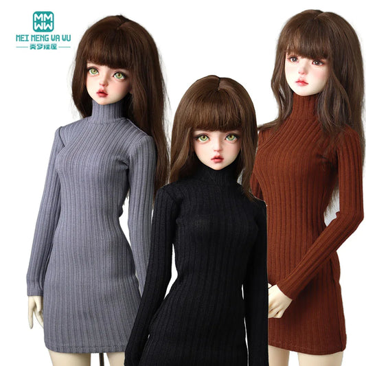 BJD Doll Clothes 60cm 1/3 SD DD Ball joint doll accessories Stylish turtleneck sweater dress girl gift