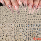 8Pcs Red Heart Nail Stickers 3D Bronzing Silver Gold Heart Shape Star & Moon Metal Totem Nail Slider Self-Adhesive DIY Nail Art*