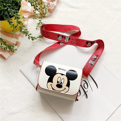 Disney Mickey Children's Bag Minnie New Shoulder Bag Cute Cartoon Crossbody Bag Trendy Mini Square Bag Fashion Coin Purse