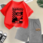 Summer Boys & Girls 100% Cotton T-shirt + Shorts Cartoon Naruto Creative Fashion street casual comfortable kids wear