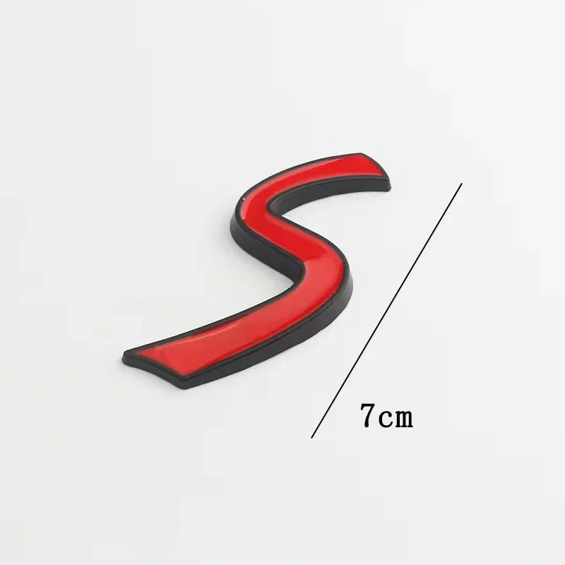 3D Metal Red Mini Cooper S Badge Emblem Sticker Decal for Mini R50 R52 R53 R56 R57 R58 F55 F56 Car Styling Accessories