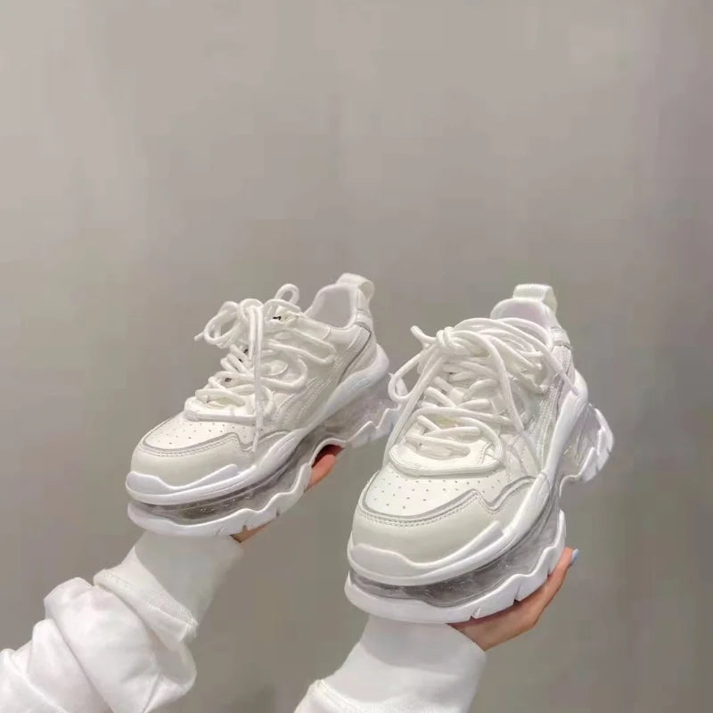 Shoes Women Sneakers Fashion Sole Design Light Color Summer Chunky Luxury Casual Sports Lace-up Basic Walking Shoes