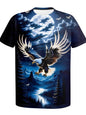New Cool Eagle Pattern T Shirt For Men Clothing 3D Print Flame Eagle Summer Streetwear Trendy Short Sleeve Men Y2k T-Shirts Tops
