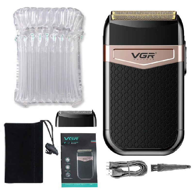 Original VGR Wet Dry Electric Shaver For Men Beard & Hair Rechargeable Electric Razor Balds Head Shaving Machine With Extra Mesh