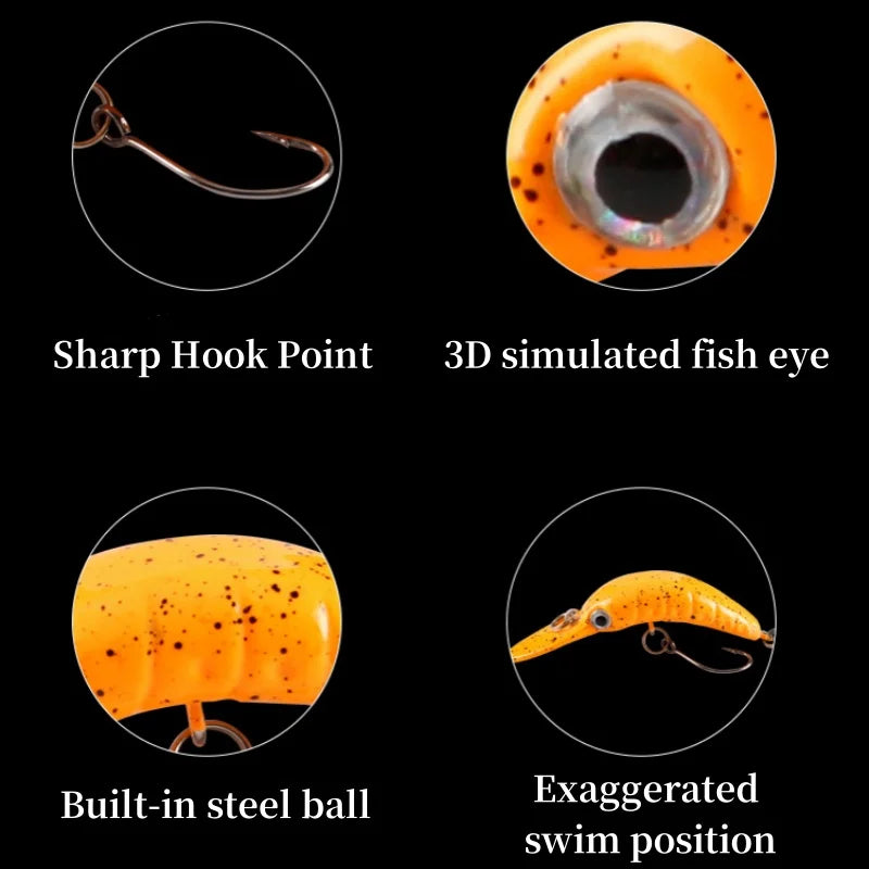 5.2cm/2.6g Micro Rice Worm Slow-sinking Plastic Fake Bait Artificial Hard Bait Bionic Lure Trout Pike Bass Fishing Accessories