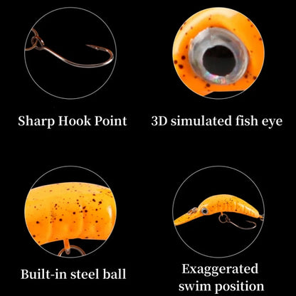 5.2cm/2.6g Micro Rice Worm Slow-sinking Plastic Fake Bait Artificial Hard Bait Bionic Lure Trout Pike Bass Fishing Accessories
