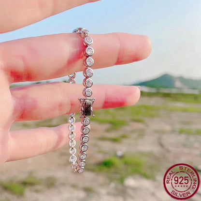 925 sterling silver inlaid zircon full diamond bracelet for women's boutique jewelry wholesale Christmas gifts
