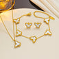 1/2/3Pcs 18K Gold Plated Stainless Steel Butterfly Bracelet for Women, Elegant Butterfly Hand Decor Necklace Bracelet Jewelry