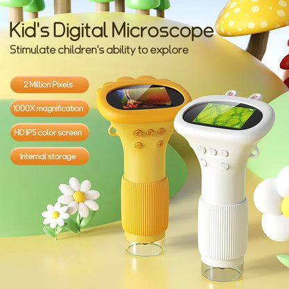 Daxiongmao Electron Microscope 1000X Handheld Digital Microscope 2'' HD IPS Screen Science Educational Toys Portable
