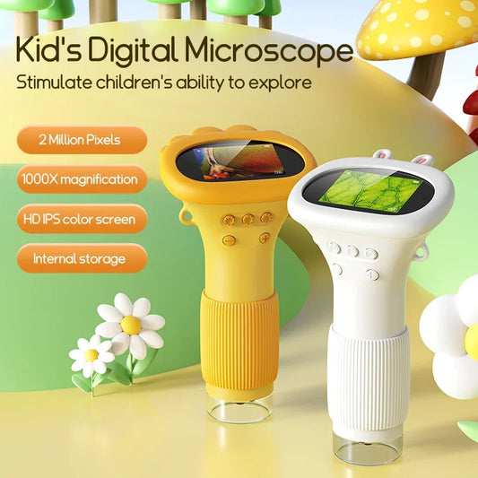 Daxiongmao Electron Microscope 1000X Handheld Digital Microscope 2'' HD IPS Screen Science Educational Toys Portable