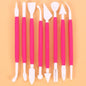 Cake Decorating 8Pcs Fondant Modelling Tools 16 Patterns Carving Flower Craft Clay Carving Pen Set Modeling Baking Accessories