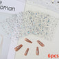 8Pcs Red Heart Nail Stickers 3D Bronzing Silver Gold Heart Shape Star & Moon Metal Totem Nail Slider Self-Adhesive DIY Nail Art*