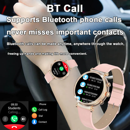 2024 New Women Medical Grade Smart Watch Blood Glucose Uric Acid Blood Lipid Menstrual Health Tester BT Talking smartwatch Women