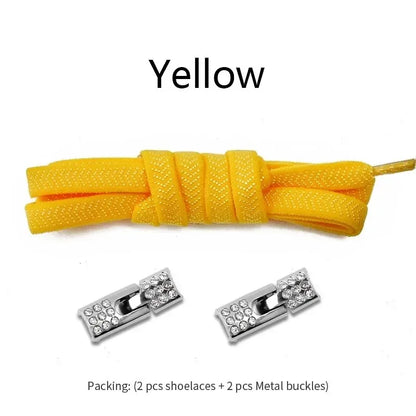 Elastic Laces Sneakers Diamond Cross Locks Shoelaces Without Ties Kids Adult 8MM Width No Tie Shoe Laces Rubber Bands Shoelace