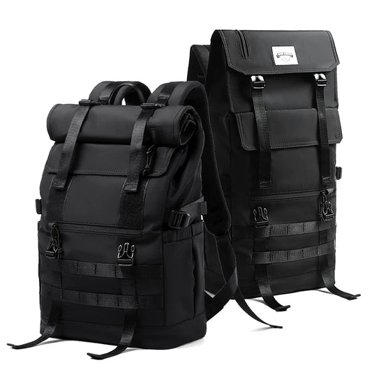 MOYYI 3 in 1Expandable Laptop Backpack Men Women Large Roll Top Travel Ruckpack Waterproof Outdoor Sport Flip Hiking Knapsack