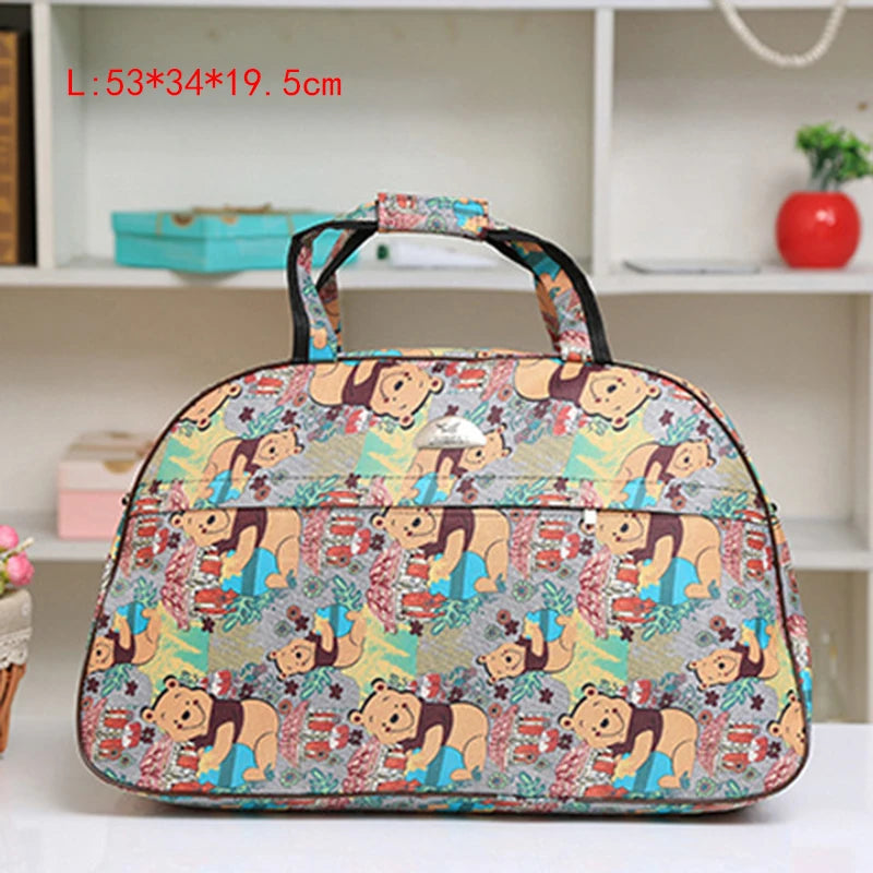Large Capacity Handbag Travel Bag for Women Fashion Cartoon Luggage Bag Men Weekend Travel Bag Waterproof Shoulder Travel Duffle