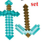 45cm Game Minecraft Design Blue Diamond Sword My World Plastic Toy Steve Sword Ax Kids Lovely Toys For Children Cosplay Gift