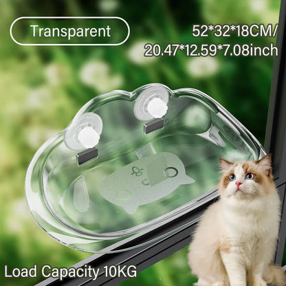 New Transparent Cloud Shape Cat Bed Strong Suction Cup Load Capacity 10KG Cat Climbing Frame Semi Open Cats Playing Pet Supplies