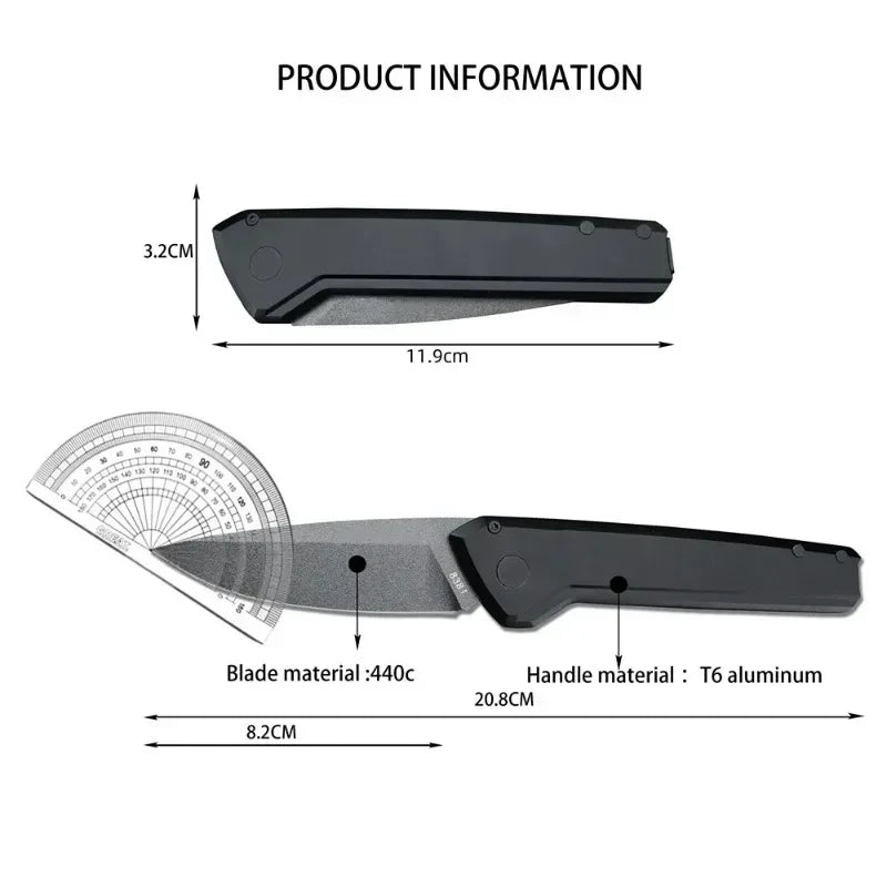 Outdoor EDC Camping Tactical Pocket Knife 440C Blade T6 Aluminum Handle Survival Manual Open Multi-tool Survival Portable Knives