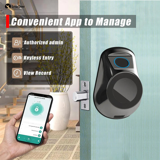 SmarDeer Electronic Door Lock for Tuya Smart Lock Keyless entry Digital Door Lock Smart Deadbolt with Fingerprint