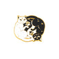 Cartoon Black White Animal Hug Enamel Pins Fox Koi Fish Dinosaur Deer Rabbit Crescent Ghost Alloy Brooch Badge Fashion Jewelry