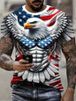 New Cool Eagle Pattern T Shirt For Men Clothing 3D Print Flame Eagle Summer Streetwear Trendy Short Sleeve Men Y2k T-Shirts Tops