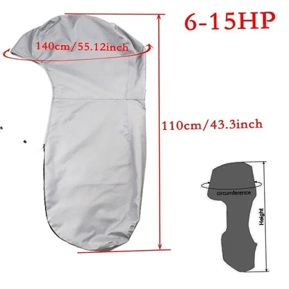 600D 6-225HP Full Outboard Motor Engine Boat Cover Grey Waterproof Anti-scratch Heavy Duty Outboard Engine Protector