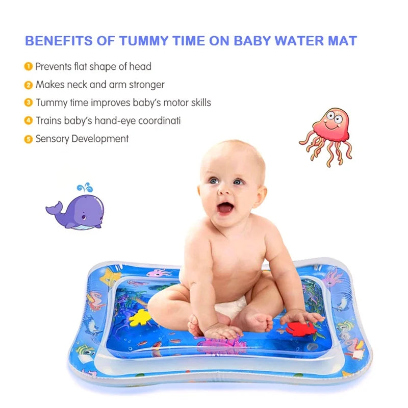Water Tummy Time Mat for Infants 3-12 Months Old Measures 26 inches x 19.6 inches Water Mat for Babies Water Play Mat