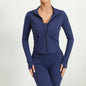 Zipper Jacket Women Yoga T-shirts Solid Sports Top Long Sleeve Running Yoga Shirts Quick Dry Fitness Gym Crop Tops Sport Wear