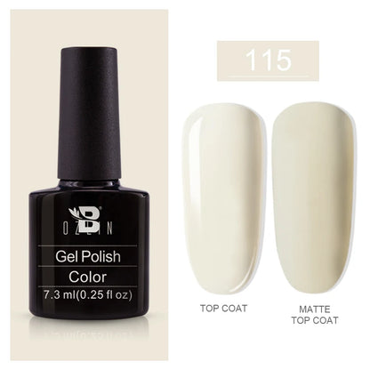 BOZLIN 5ML Color Solid Nail Gel Colorful Painting Nail Art Varnish Semi Permanent Solid Polish UV Nail Gel Top Coat Manicure